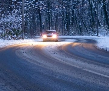 When does black ice usually appear on Tennessee roads?